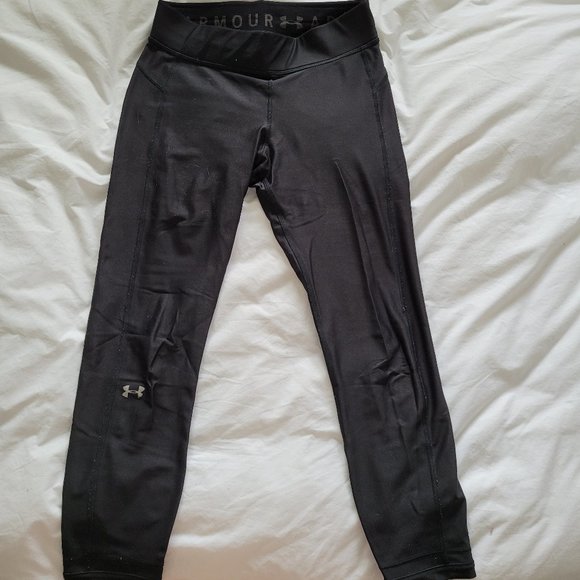 3/4 Black Under Armour Legging - Picture 1 of 4